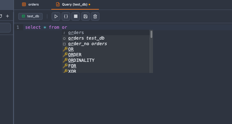 SQL editor